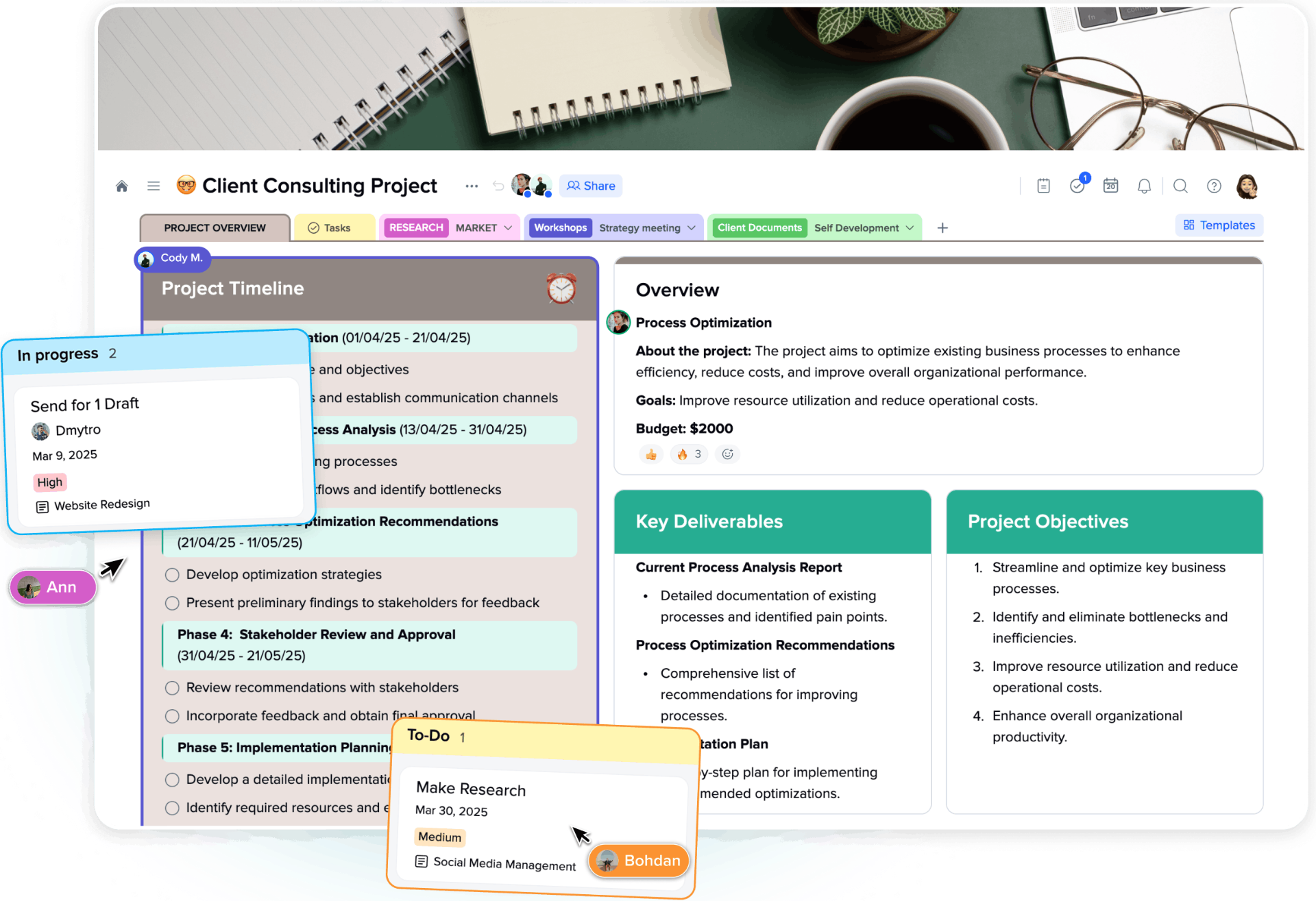 Client Consulting Project interface