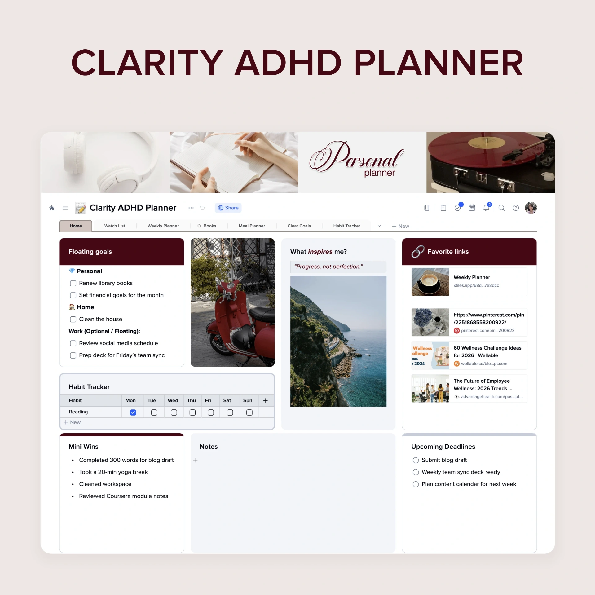 Clarity ADHD Planner